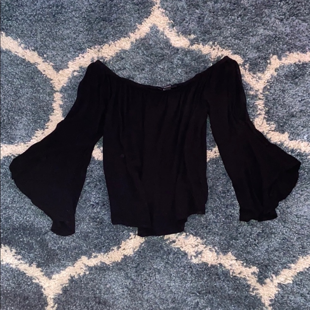 strapless black top